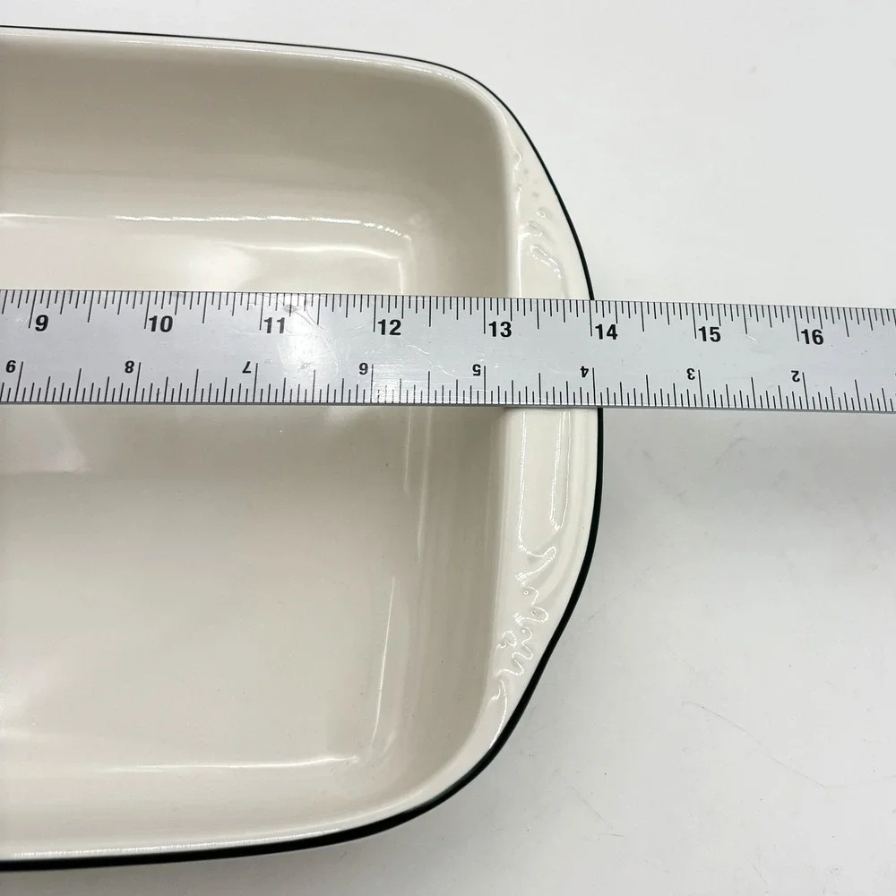 Vtg Pfaltzgraff Winterberry Lasagna Baker Rectangular White Green Holly Dish